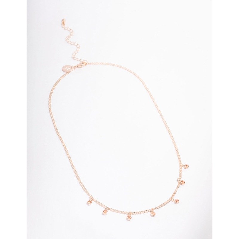 Rose Gold Alternate Diamante Necklace