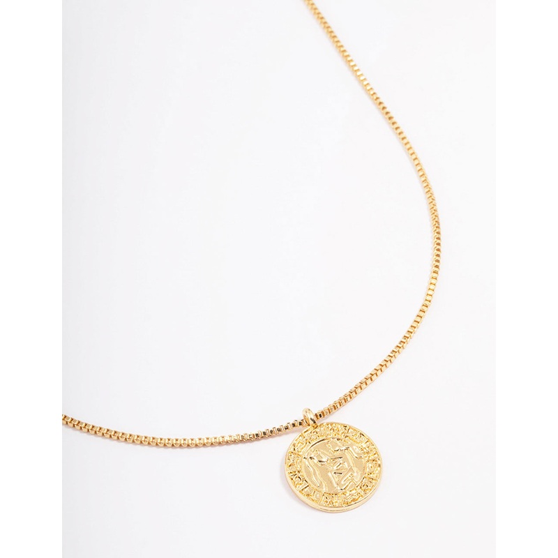 Gold Plated Aquarius Star Sign Pendant Necklace