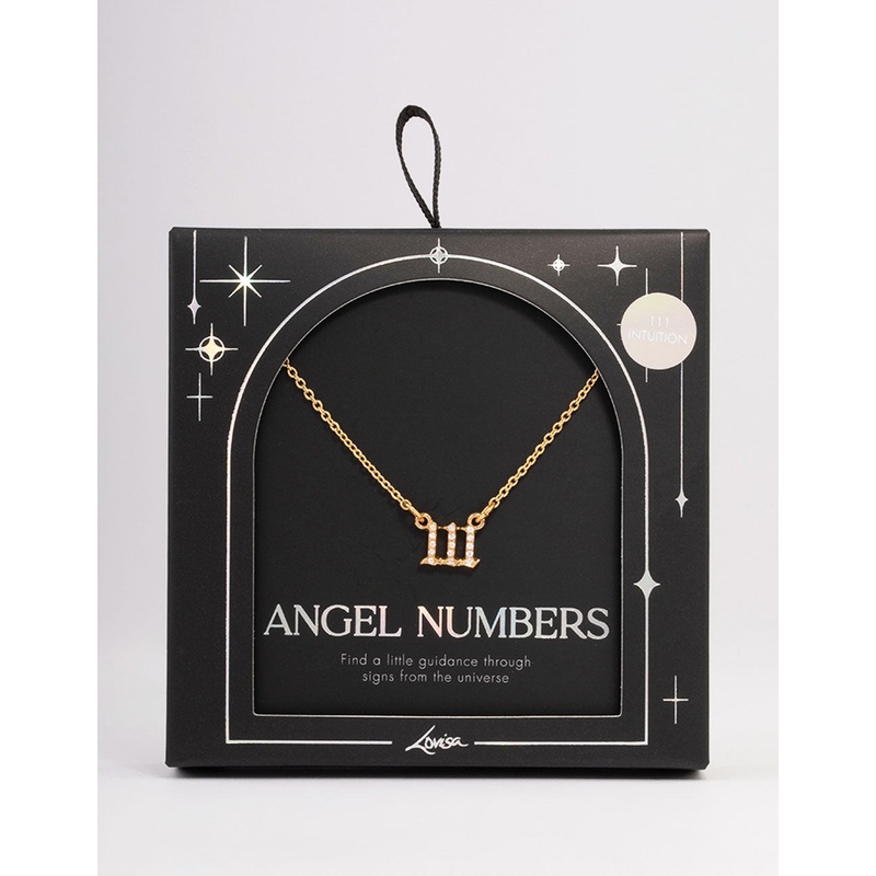 Gold Plated Cubic Zirconia 111 Angel Number Pendant Necklace