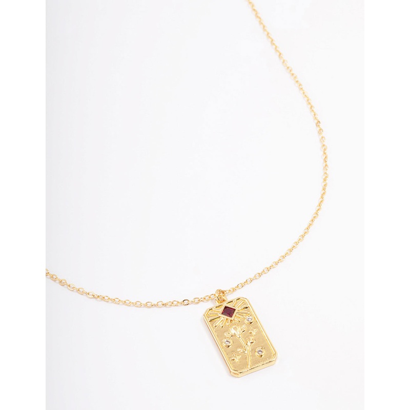 Gold Plated January Birth Month Flower Pendant Necklace