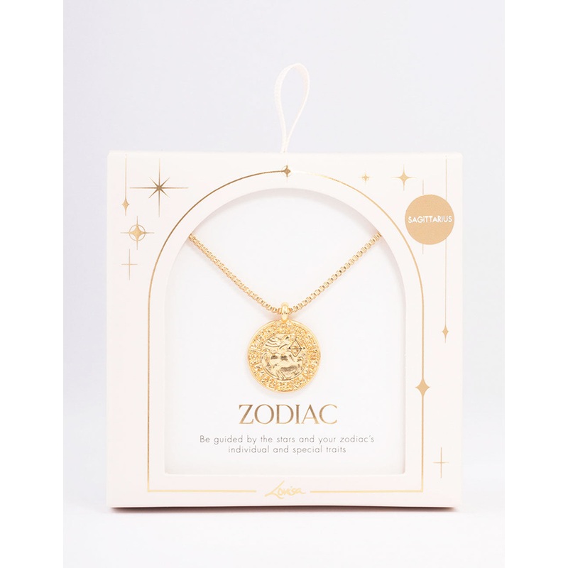 Gold Plated Sagittarius Star Sign Pendant Necklace