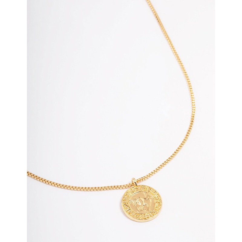 Gold Plated Taurus Star Sign Pendant Necklace