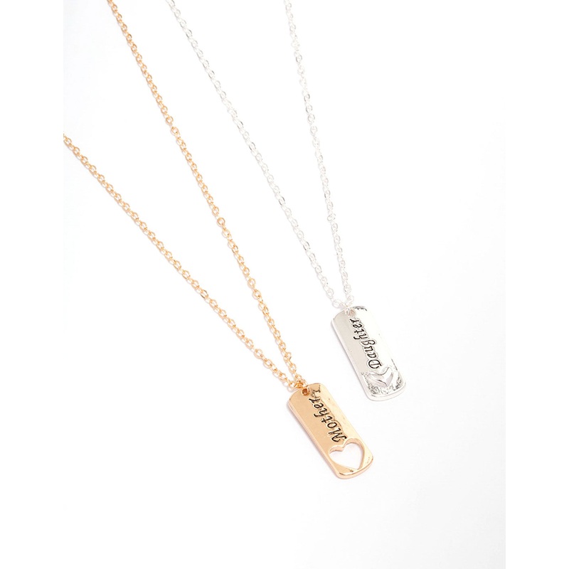 Mixed Metal Mother & Daughter Necklace Pack