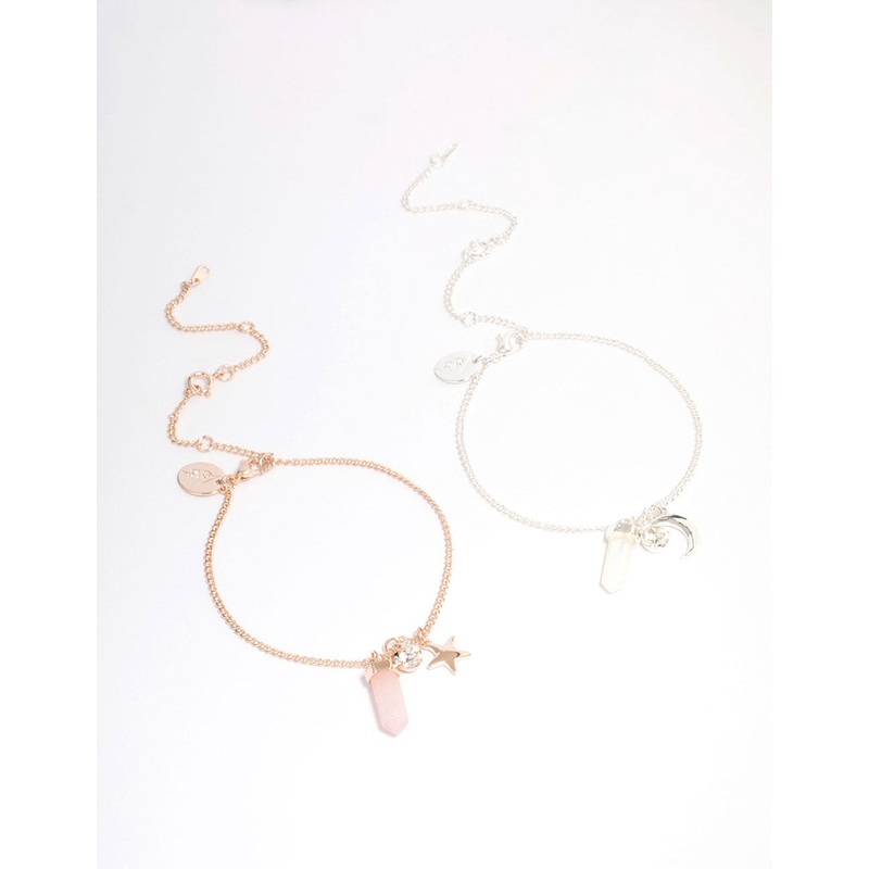 Mixed Metal Semi-Precious Shard Bracelet Pack