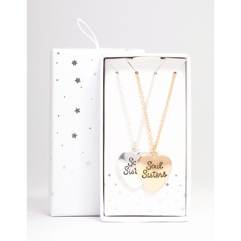 Mixed Metal ‘Soul Sister’ Heart Necklace Pack