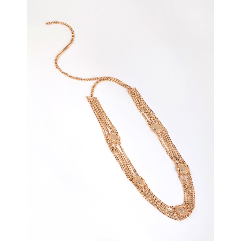 Gold Coin Layered Chain Belt