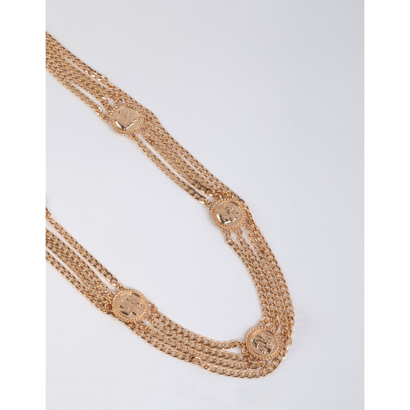 Gold Coin Layered Chain Belt