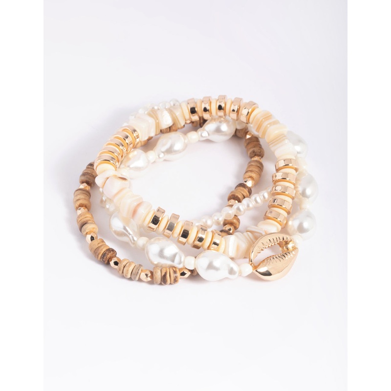 Pearl Stretch Bracelet 4-Pack