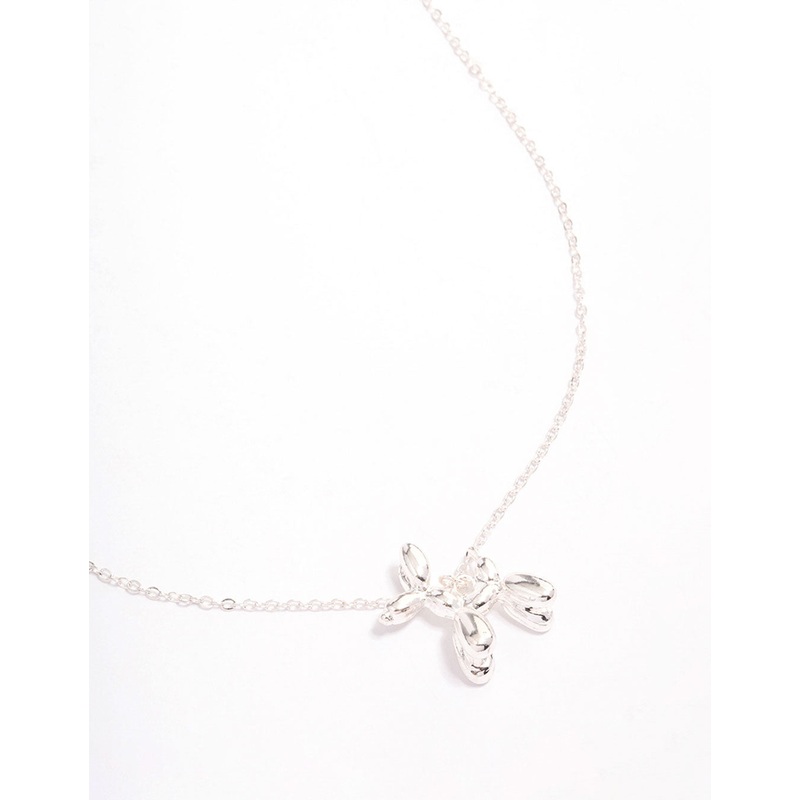 Silver Bubble Dog Short Necklace