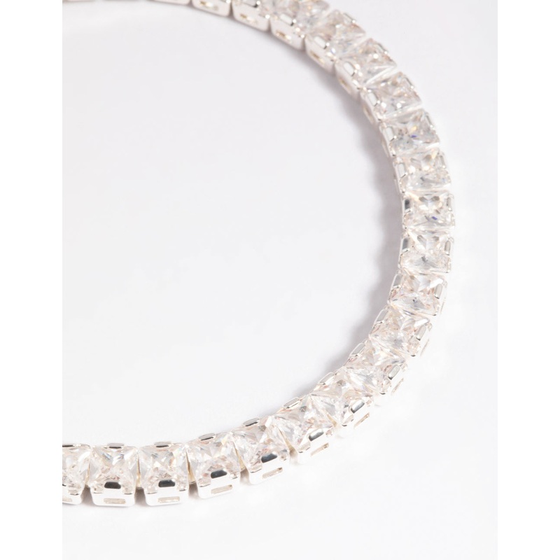 Silver Cubic Zirconia Cup Chain Bracelet