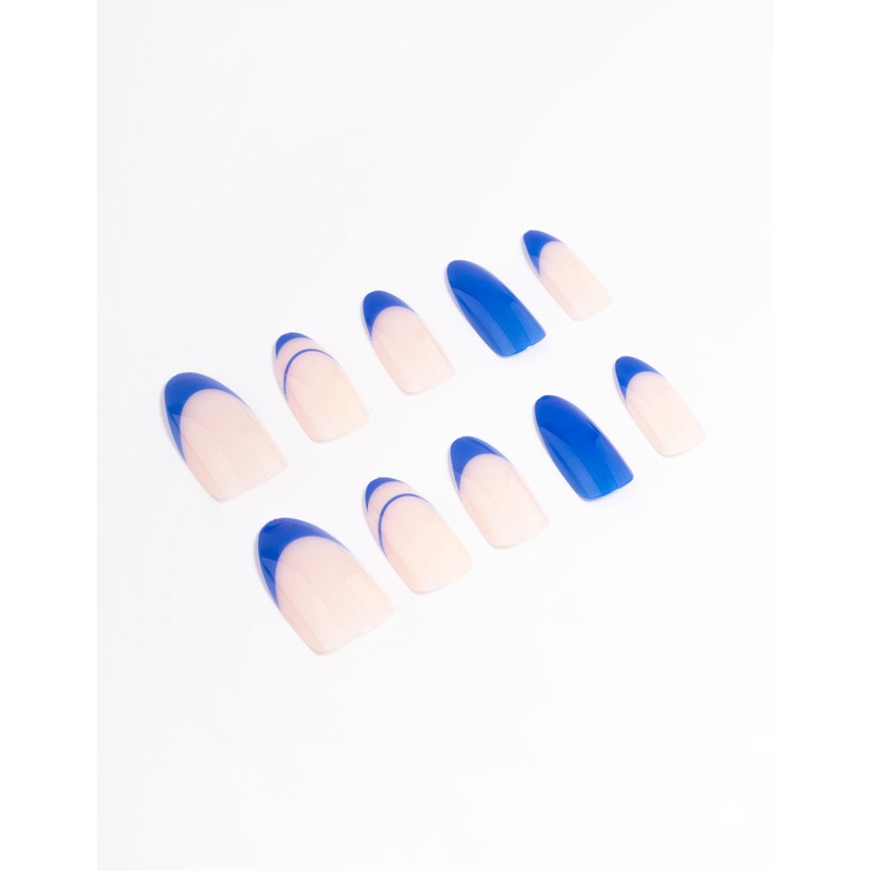 Blue French Tip Press On Nails