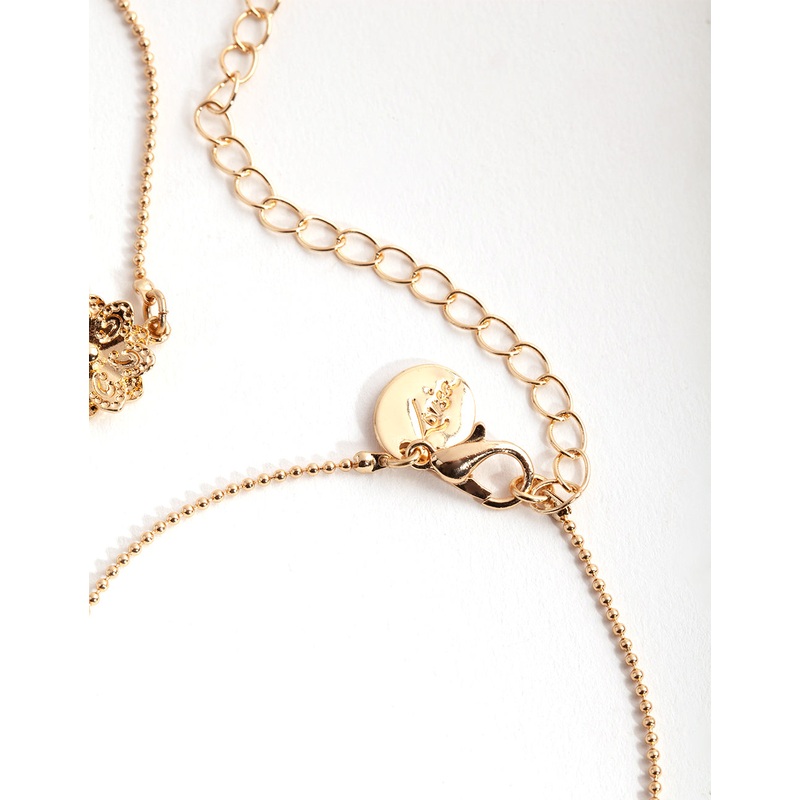 Gold Crystal Flower Bracelet Pack