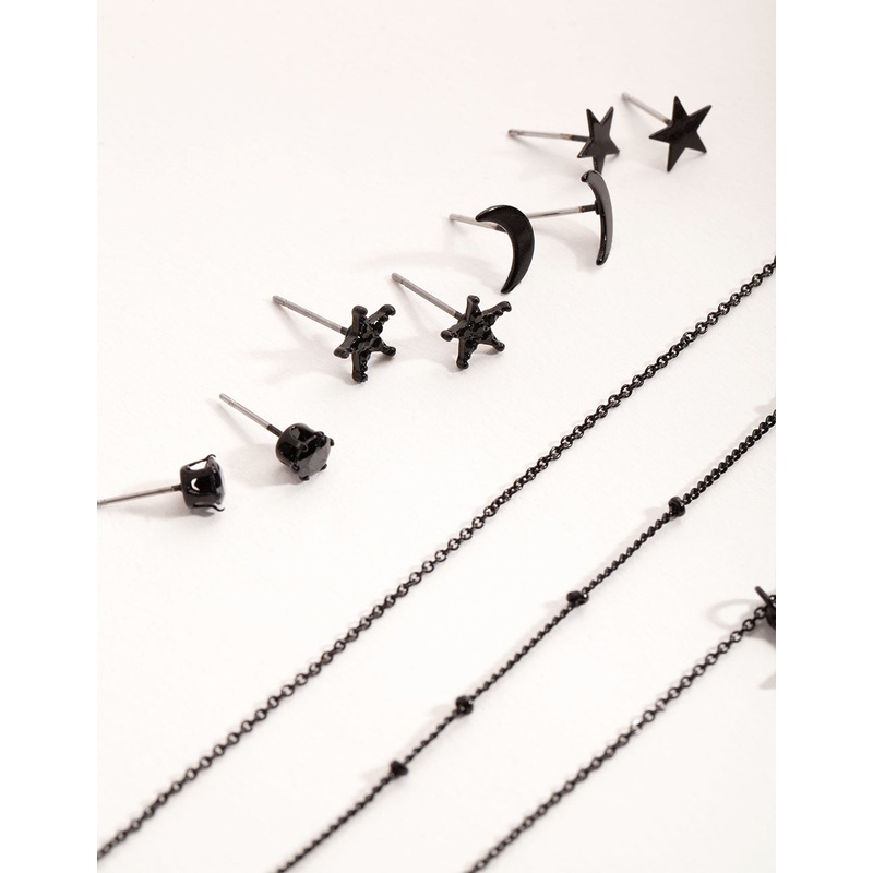 Matte Mini Earring & Necklace 9-Pack Set