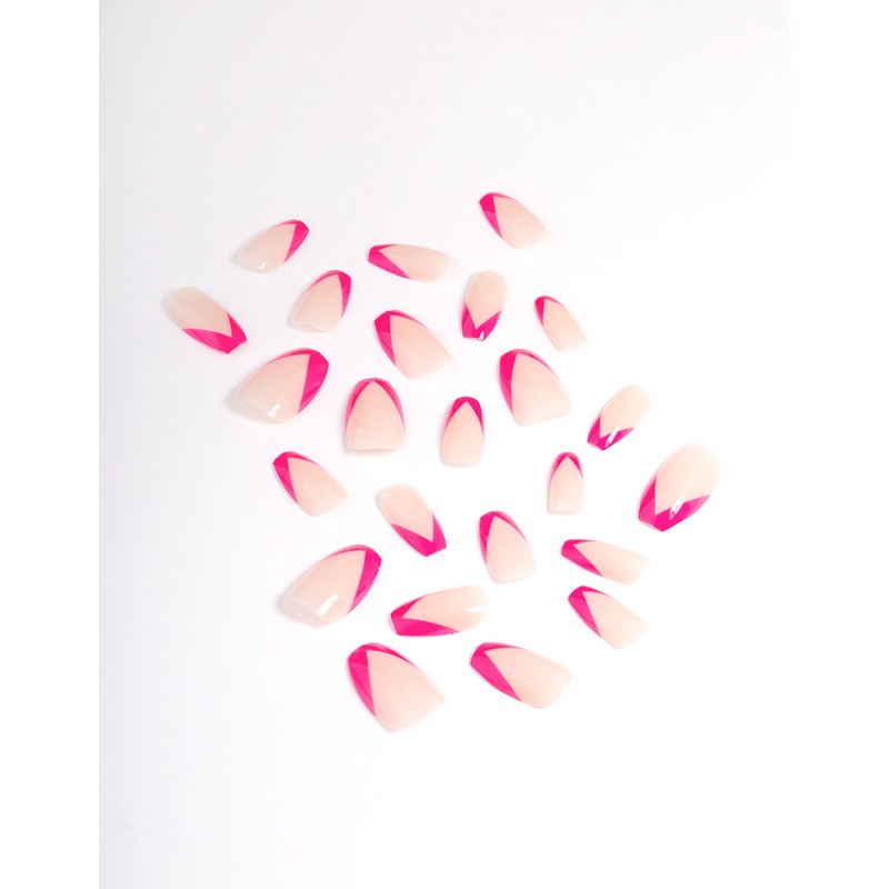 Pink Pointed Tips Press On Nails