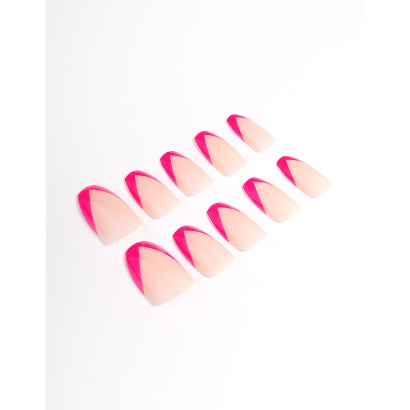 Pink Pointed Tips Press On Nails