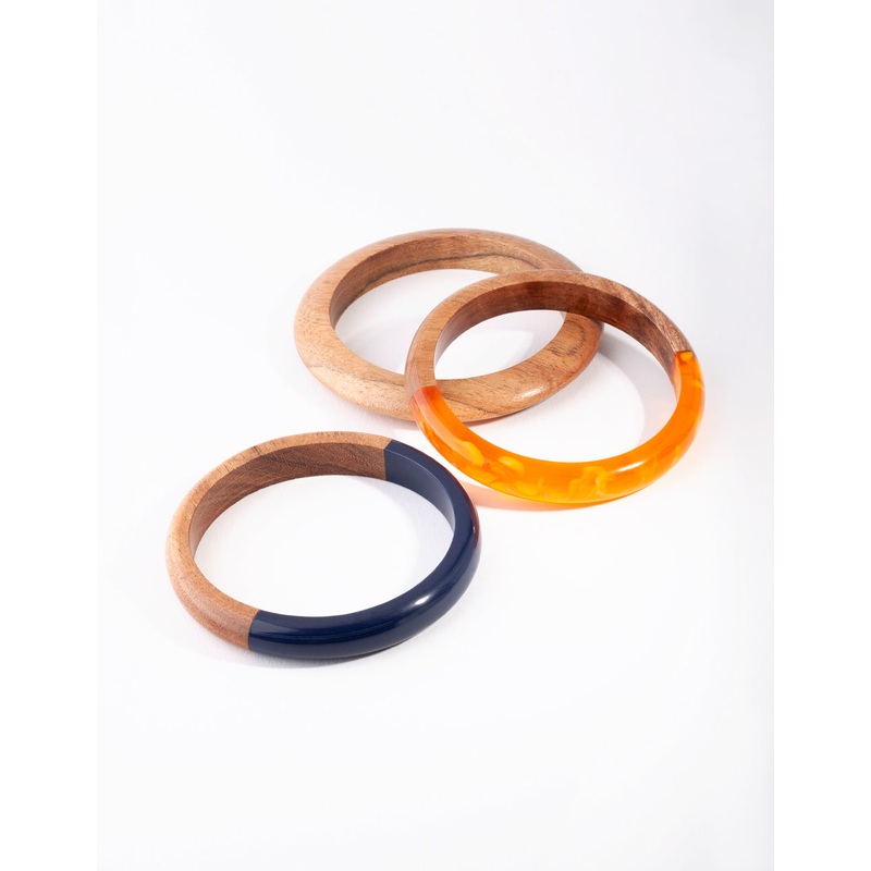 Wooden Spliced Bangle Pack