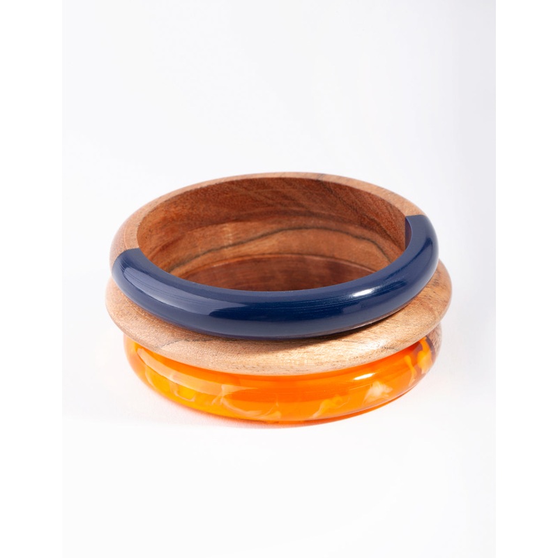 Wooden Spliced Bangle Pack