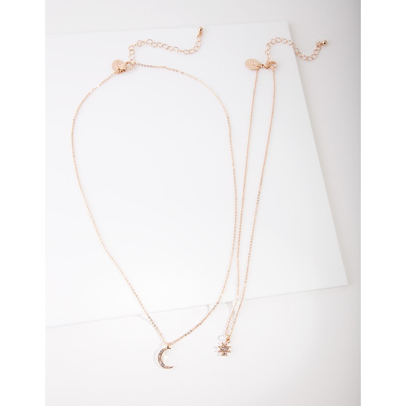 Gold Diamante Celestial Layer Necklace