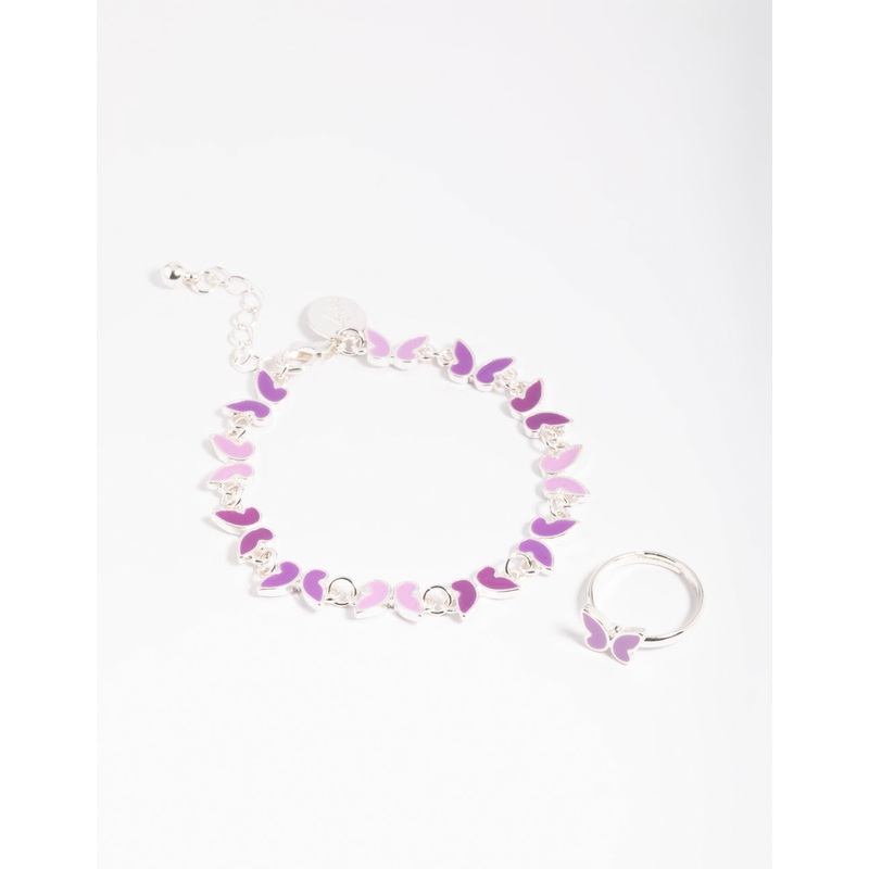 Kids Butterfly Bracelet & Ring Set