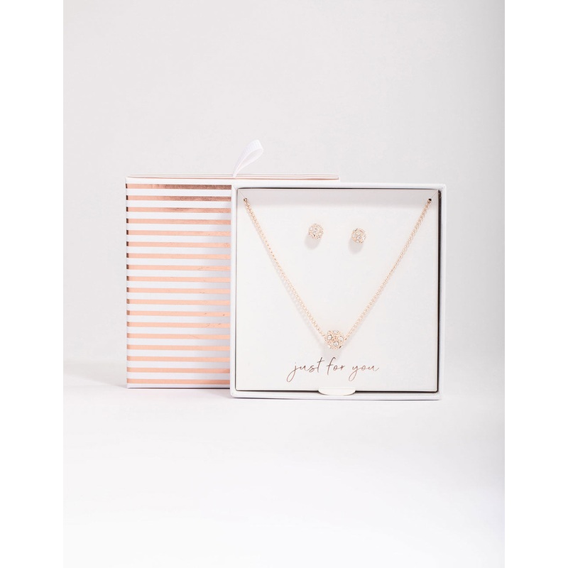 Rose Gold Fireball Jewellery Set