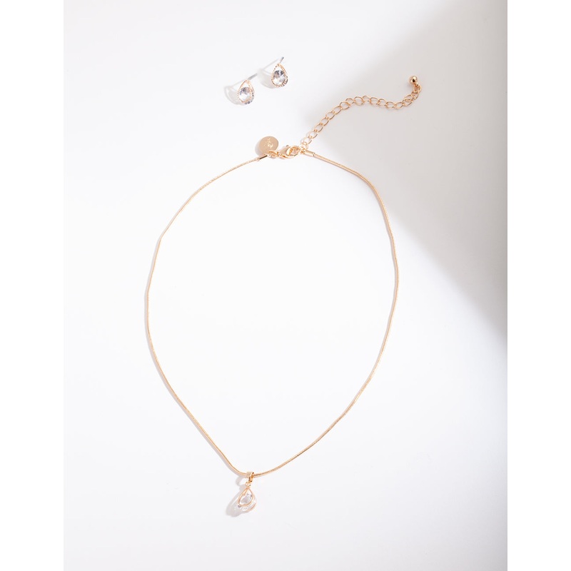 Classic Circle Stone Jewellery Set