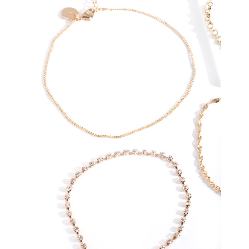 Gold Chain Mix Bracelet/ Anklet Set