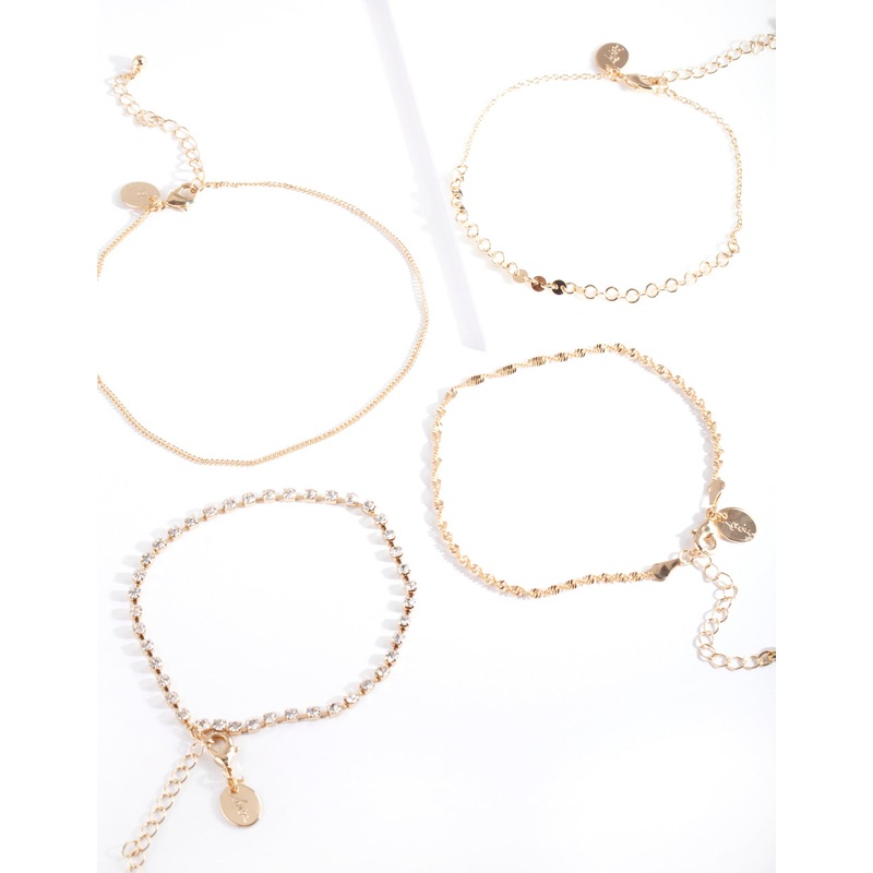 Gold Chain Mix Bracelet/ Anklet Set