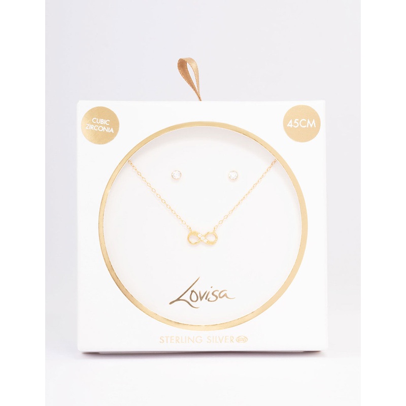 Gold Plated Sterling Silver Infinity Jewellery Set