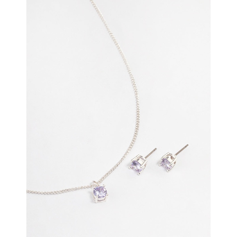 Silver Perfect Lilac Necklace & Earring Set