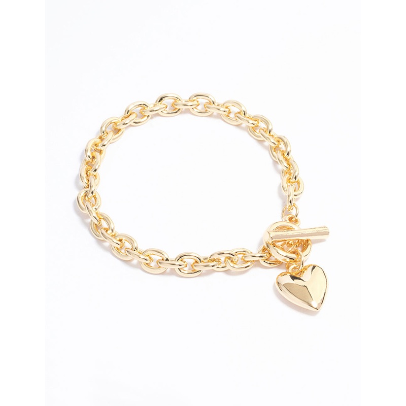 Gold Plated Heart FOB Bracelet