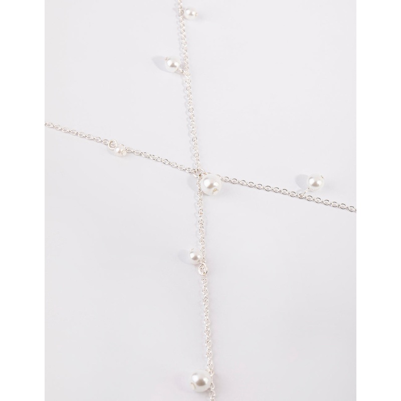 Silver Pearl Cluster Body Chain