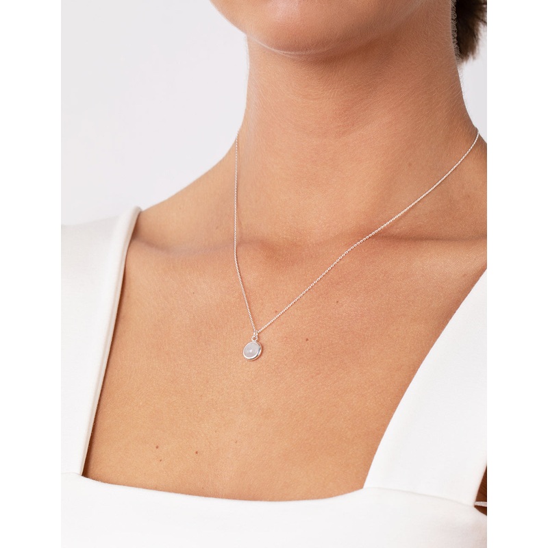 Sterling Silver Moonstone Pendant Necklace
