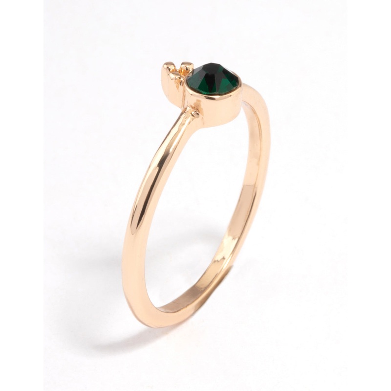 Green Round Beaded Ring|SM|ML
