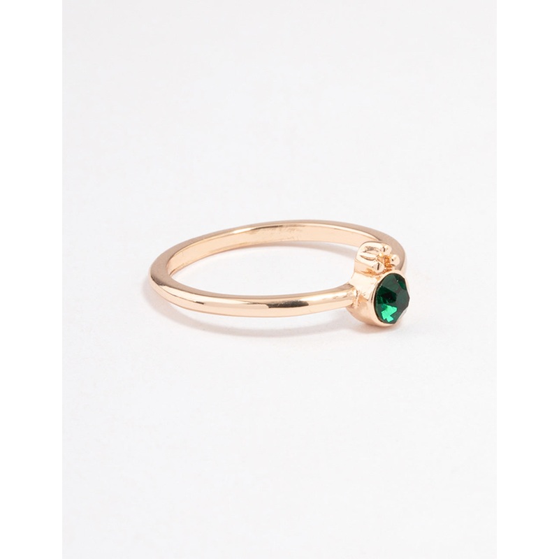 Green Round Beaded Ring|SM|ML