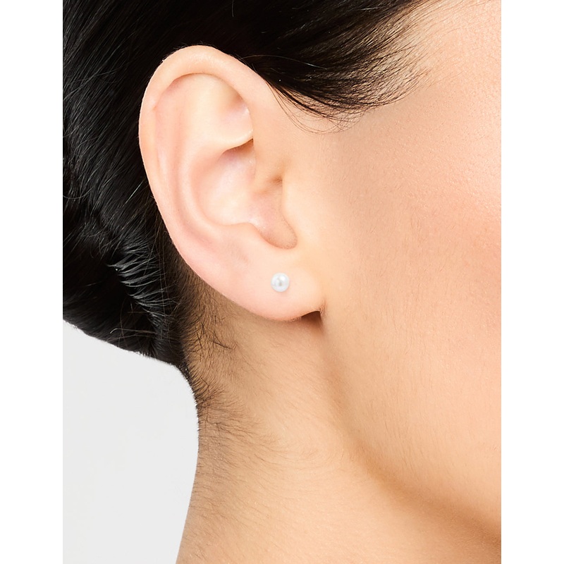 Sterling Silver Pearl Stud Earrings 5mm