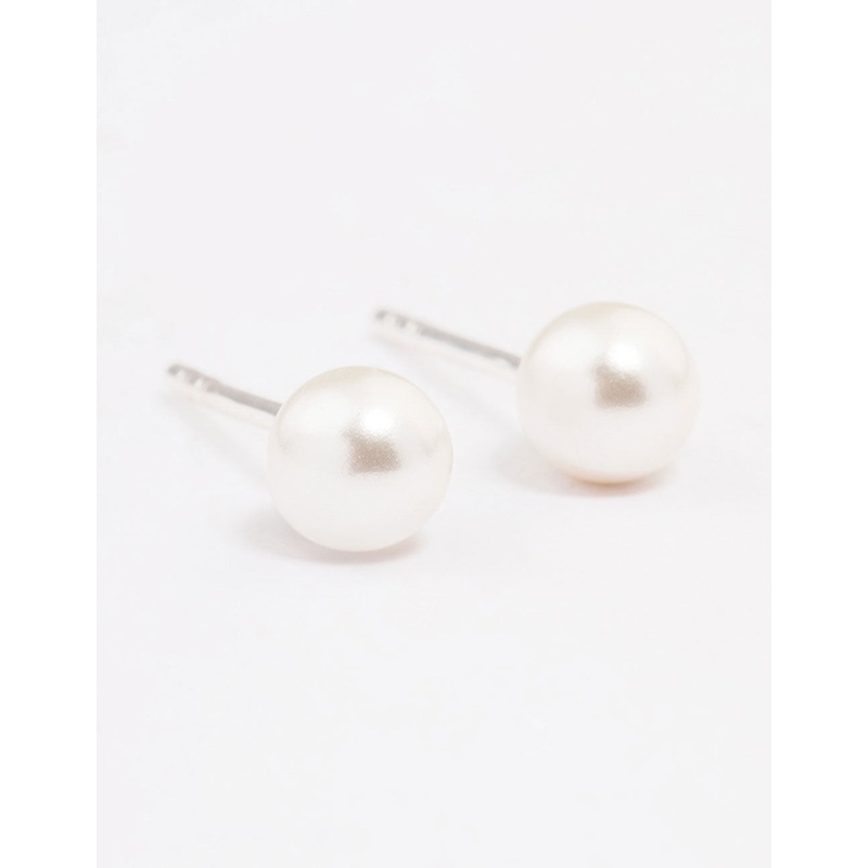 Sterling Silver Pearl Stud Earrings 5mm