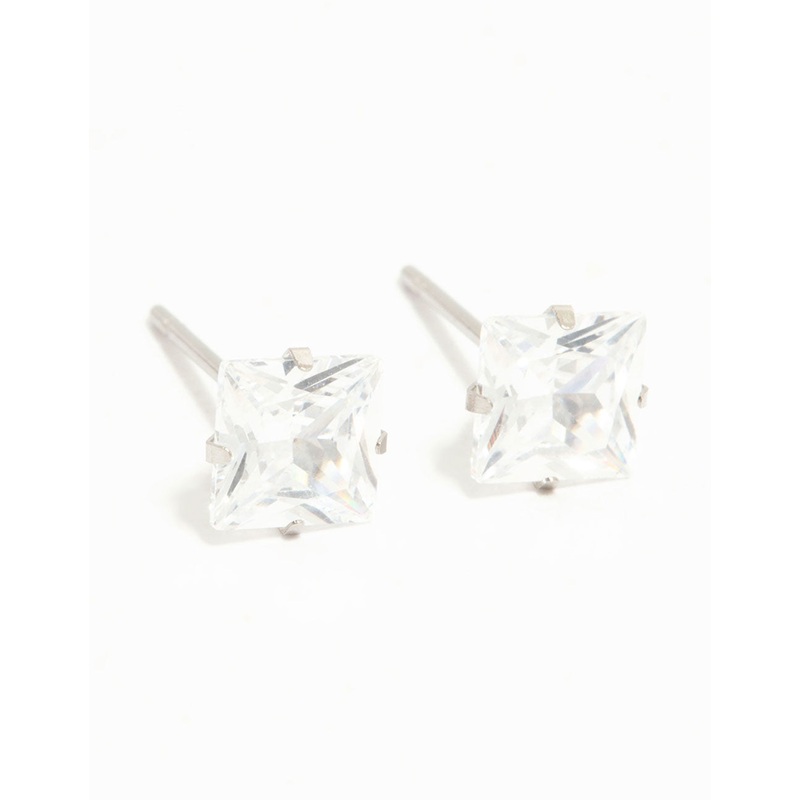 Waterproof  Diamante Stainless Steel Stud Earrings