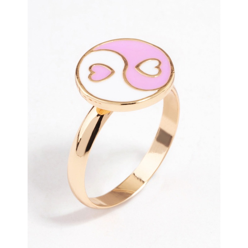 Pink Yin & Yang Heart Ring|SM|ML