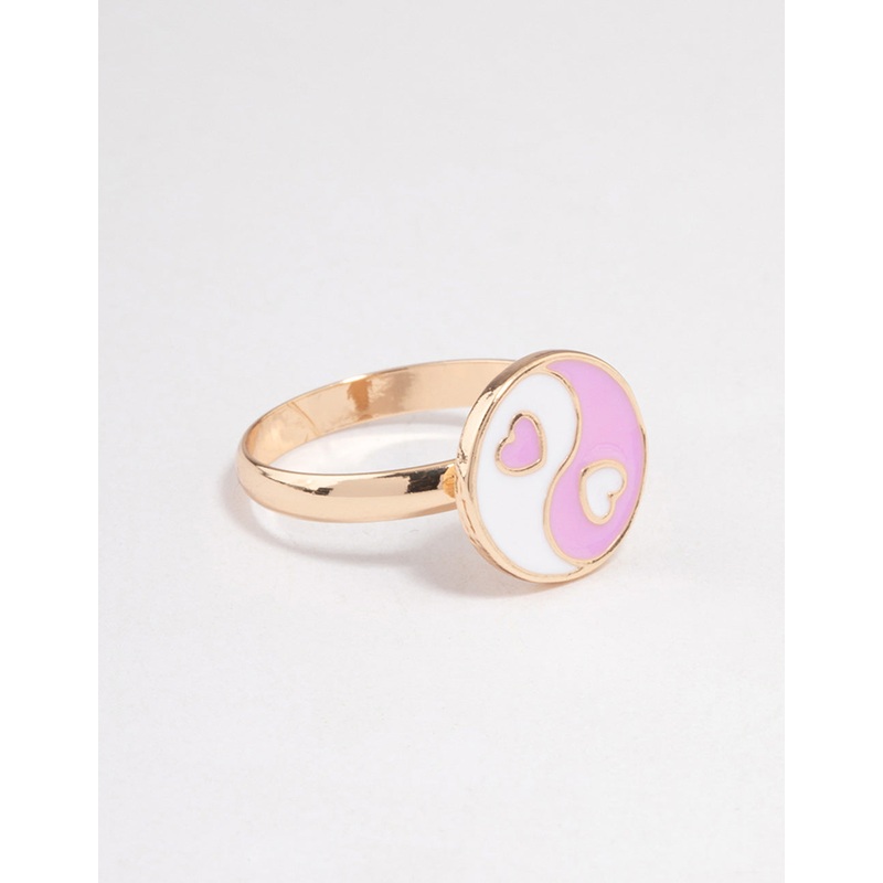 Pink Yin & Yang Heart Ring|SM|ML