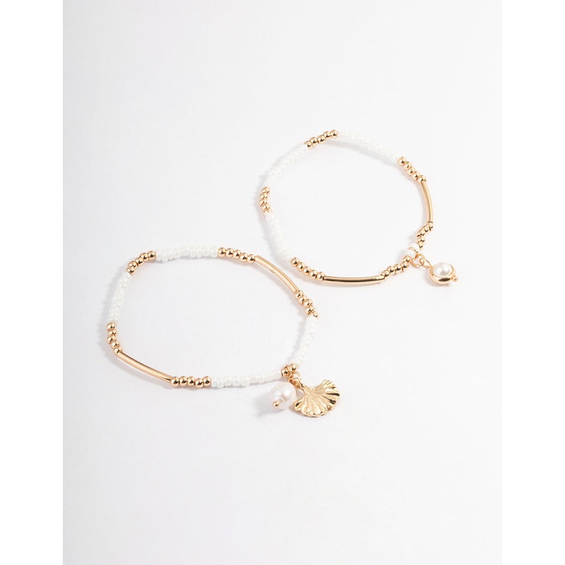 Gold Beachy Beaded Bracelet Pack