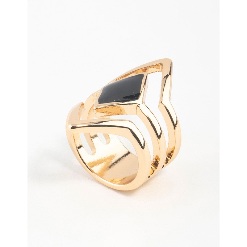Gold Diamond Shape Ring|SM|ML