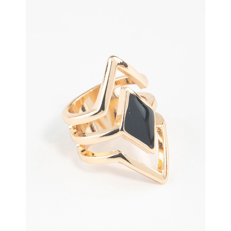 Gold Diamond Shape Ring|SM|ML