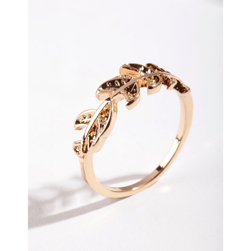 Gold Leaf Band Ring|SM|ML