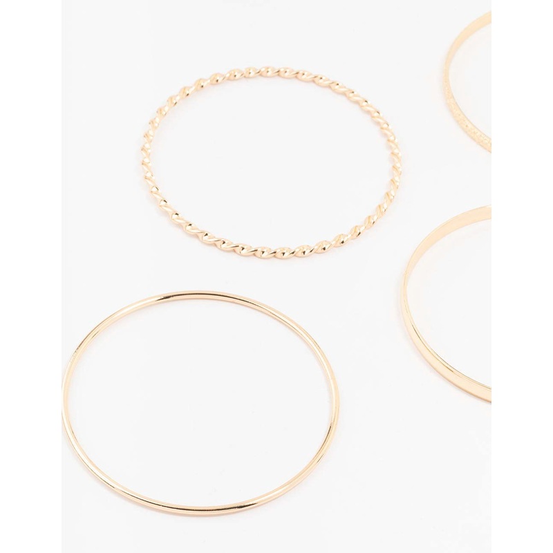 Gold Twisted Bangle Bracelets 4-Pack