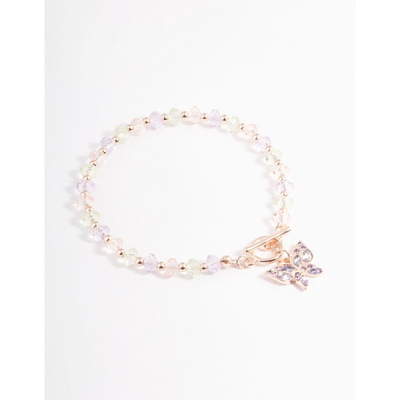 Rose Gold Bead Diamante Bracelet