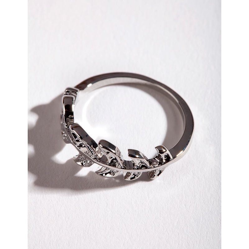Silver Leaf Band Ring|SM|ML