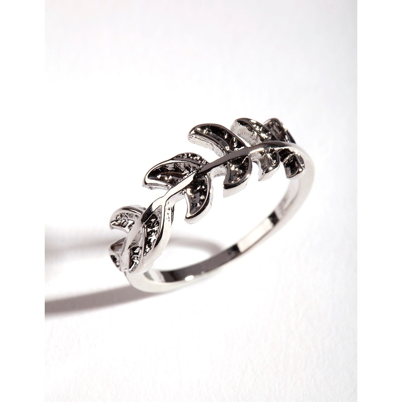 Silver Leaf Band Ring|SM|ML