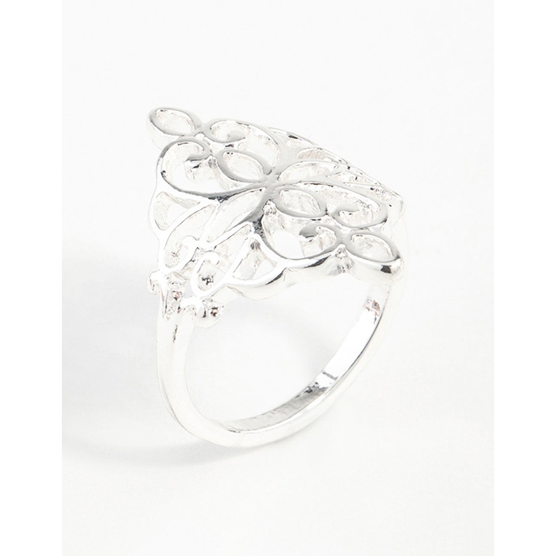 Silver Metal Filigree Ring|SM|ML
