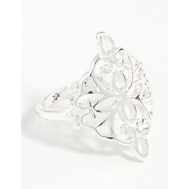 Silver Metal Filigree Ring|SM|ML