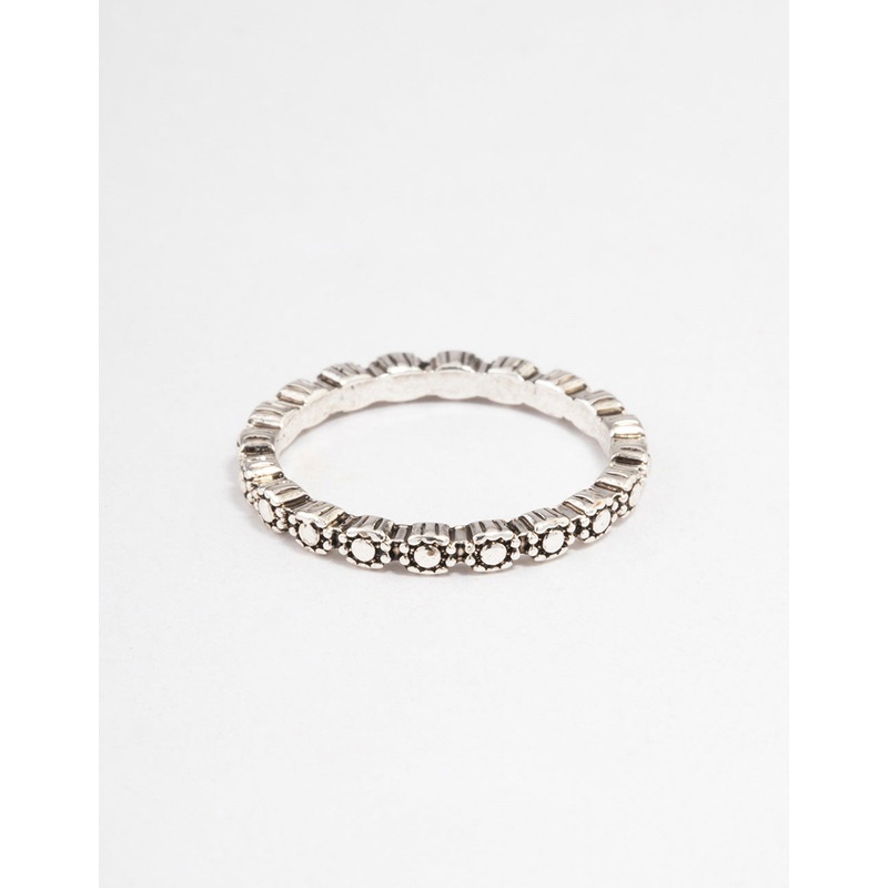 Antique Silver Tiny Flower Ring